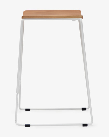 Colorado Wire Bar Stool - White, Ply Seat 75Cm
