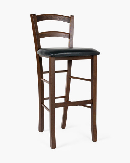 Como Bar Stool - Walnut,  Upholstered Seat 72Cm