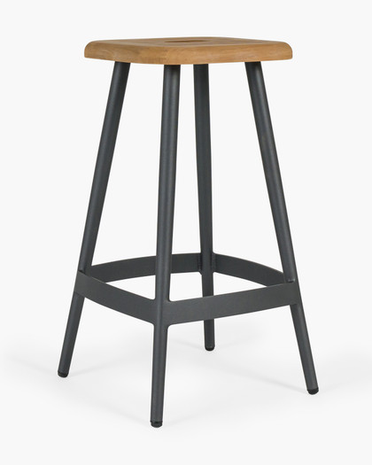 Denver Bar Stool - Charcoal, 65Cm