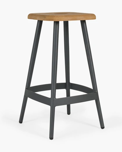 Denver Bar Stool - Charcoal, 65Cm