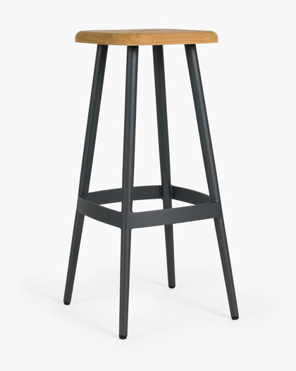 Denver Bar Stool - Charcoal, 76Cm