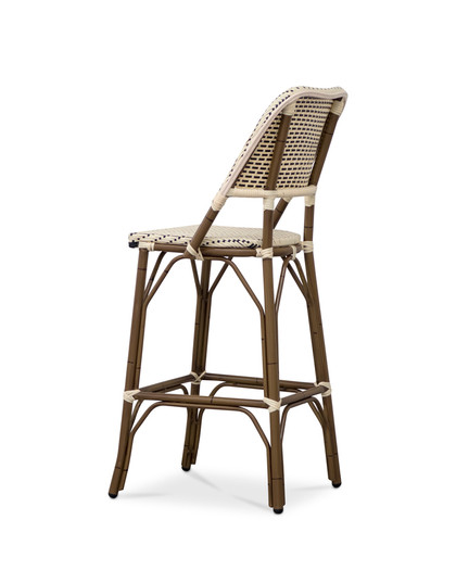 Fleur Barstool - Ivory/Black, 76Cm