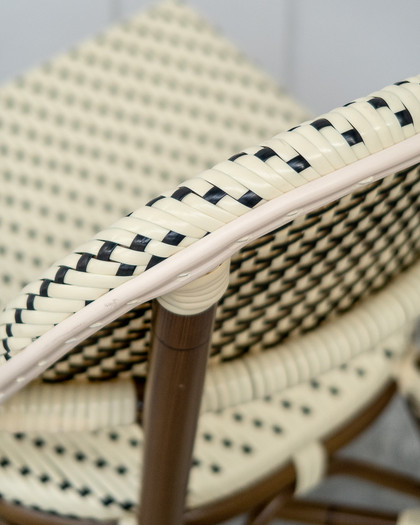 Fleur Barstool - Ivory/Black, 76Cm