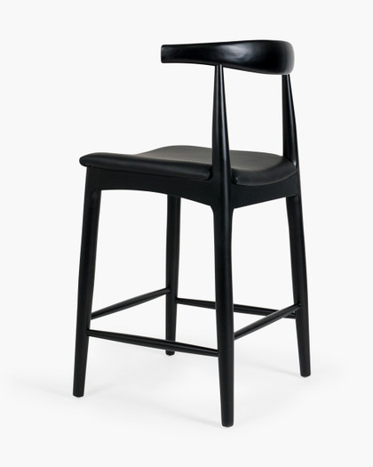 Hans Wegner Replica Elbow Barstool - Black, 65Cm