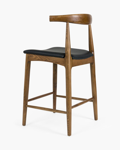 Hans Wegner Replica Elbow Barstool -Walnut, 65Cm