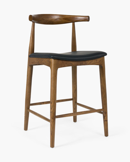 Hans Wegner Replica Elbow Barstool -Walnut, 65Cm