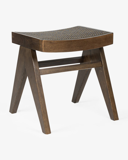 Harriet Barstool - Walnut With Cane Seat, 45Cm