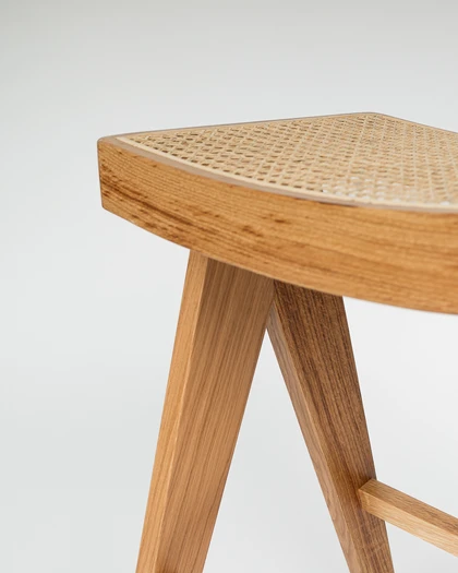 Harriet Barstool - Natural With Cane Seat, 65Cm