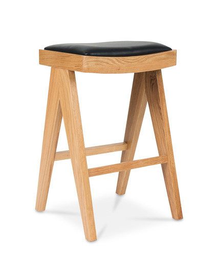 Harriet Barstool - Natural With Black Seat, 65Cm