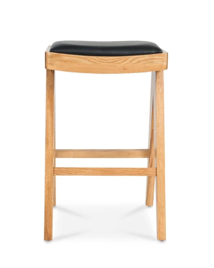Harriet Barstool - Natural With Black Seat, 65Cm