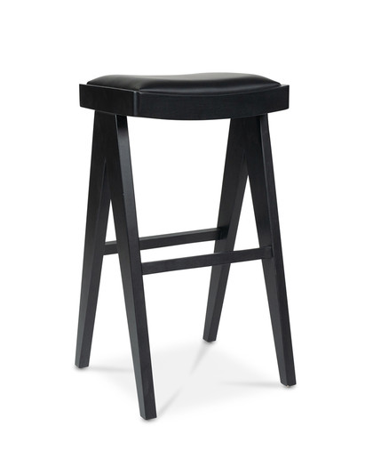 Harriet Barstool - Black With Black Seat, 75Cm
