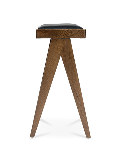 Harriet Barstool - Walnut With Black Seat, 75Cm