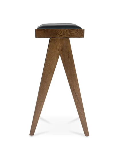 Harriet Barstool - Walnut With Black Seat, 75Cm
