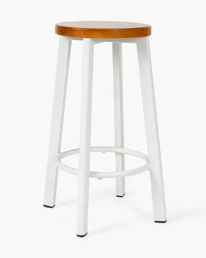 Max Outdoor Bar Stool - White, 65Cm