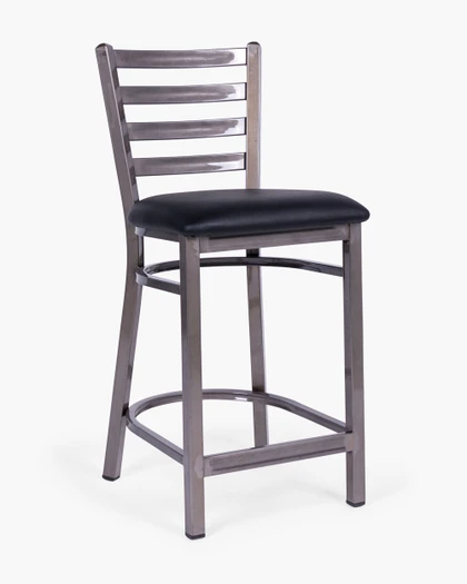 Mitchell Barstool - Raw Metal Varnish, Black Seat - 65Cm