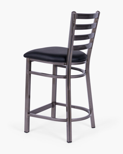 Mitchell Barstool - Raw Metal Varnish, Black Seat - 65Cm