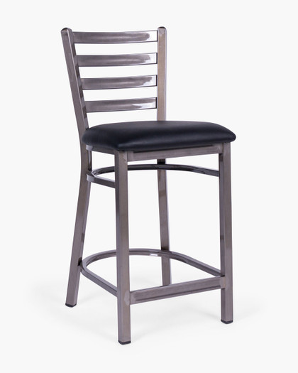 Mitchell Barstool - Raw Metal Varnish, Black Seat - 65Cm