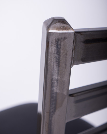 Mitchell Barstool - Raw Metal Varnish, Black Seat - 65Cm