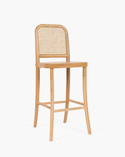 Selma Barstool - Natural With Wood Seat, 65Cm