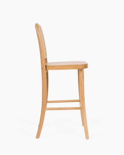 Selma Barstool - Natural With Wood Seat, 65Cm