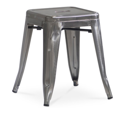 Tolix Replica Bar Stool - Raw Metal Varnish, 45Cm