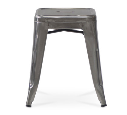 Tolix Replica Bar Stool - Raw Metal Varnish, 45Cm