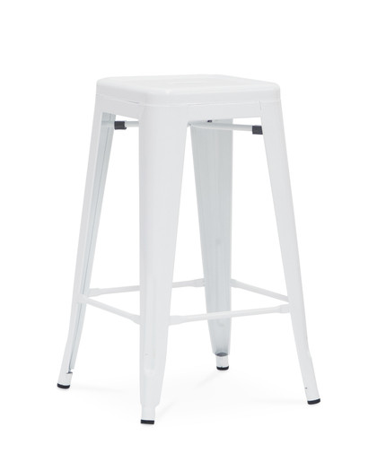 Tolix Replica Bar Stool - White, 65Cm