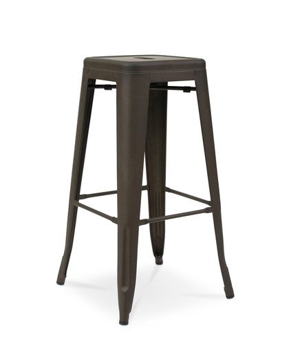 Tolix Replica Bar Stool - Matt Bronze, 75Cm