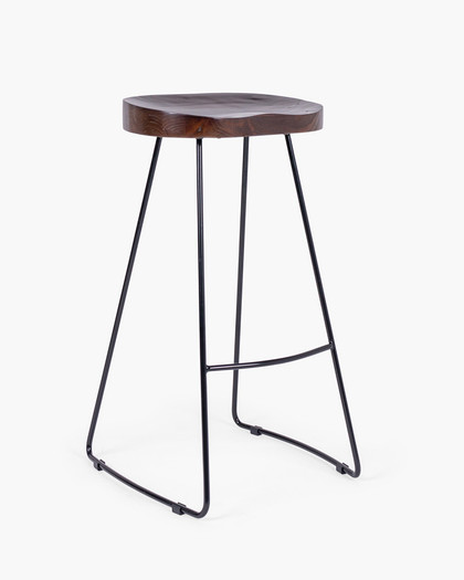 Trevor Wooden Bar Stool - Black, 75Cm