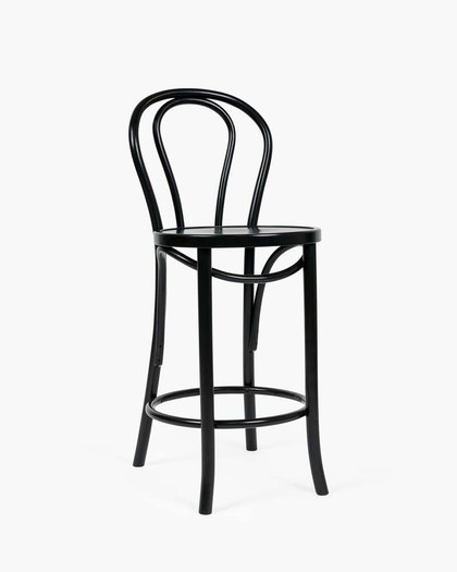 Twist Bentwood Bar Stool - Black, 65Cm