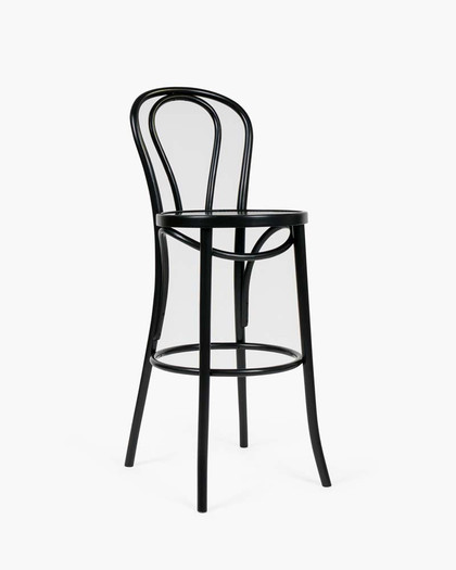 Twist Bentwood Bar Stool - Black, 75Cm