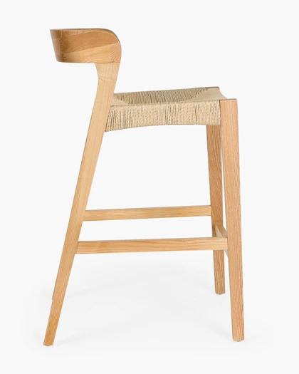 Grace Bar Stool - Natural, Natural Rope Seat, 65cm