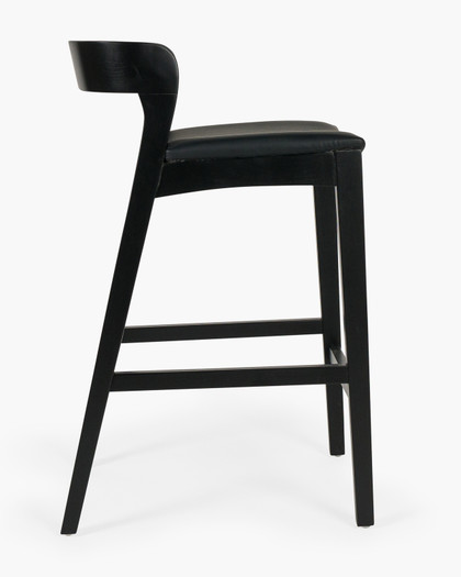 Grace Bar Stool - Black, Black Seat, 65cm