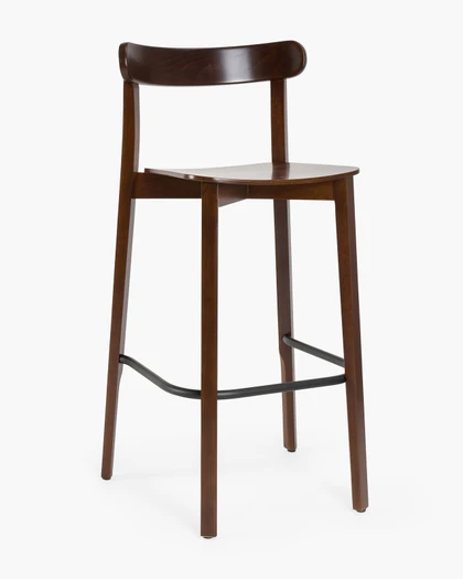 Icho Bar Stool - Walnut, 75Cm