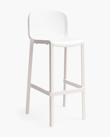 Dome 263 Bar Stool - White, 76.5Cm