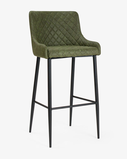 Brian Bar Stool - Forest Green, 75Cm