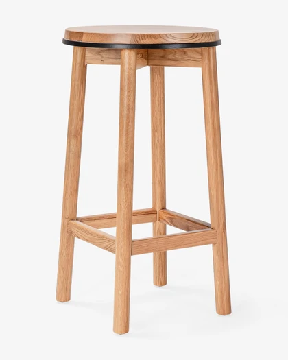 Cintesi Curve Barstool - Natural Oak, Black 65cm 