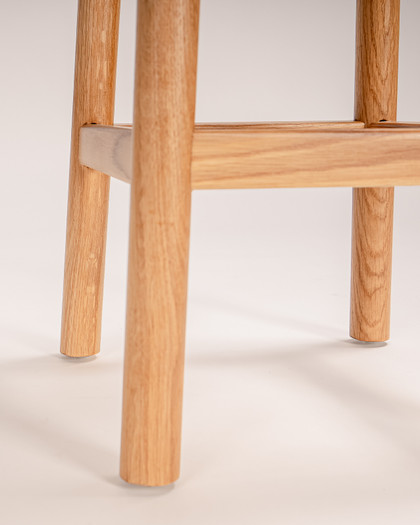 Curve Barstool - Natural Oak, Black 75cm