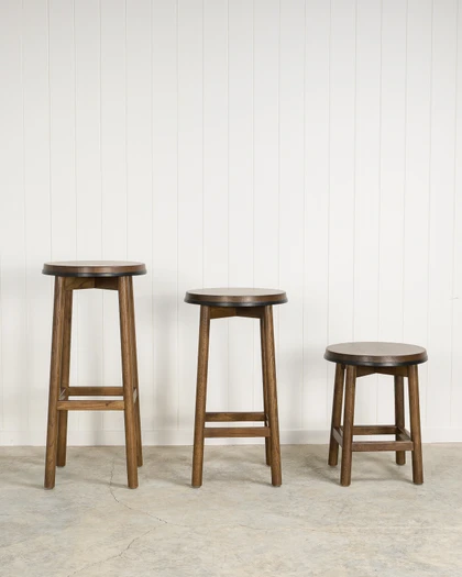 Curve Barstool - Dark Oak, Black 65cm