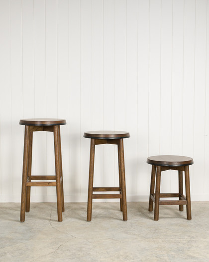 Curve Barstool - Dark Oak, Black 75cm