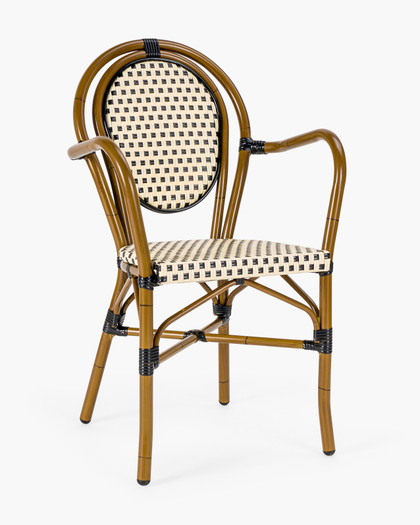 Annecy Armchair - Ivory/Black