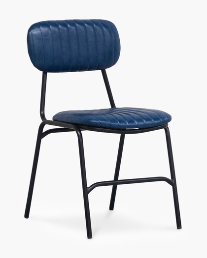 Barry Chair - Blue / White Piping