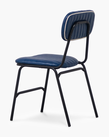 Barry Chair - Blue / White Piping