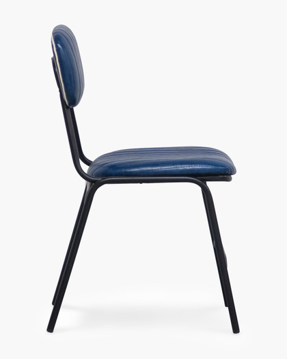 Barry Chair - Blue / White Piping