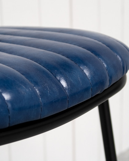 Barry Chair - Blue / White Piping