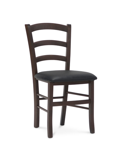 Como Chair - Walnut, Black Upholstered Seat