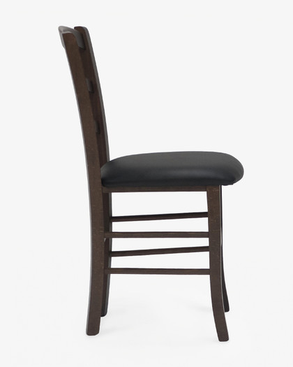 Como Chair - Walnut, Black Upholstered Seat