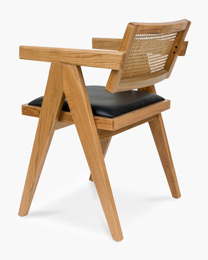 Lillian Armchair - Natural, Black Seat
