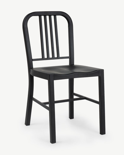 Navy Replica Steel Chair - Matt Black