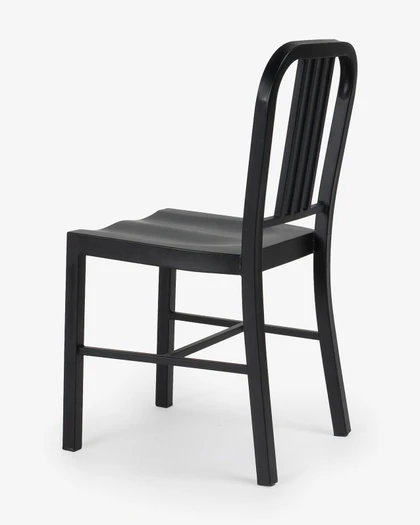 Navy Replica Steel Chair - Matt Black